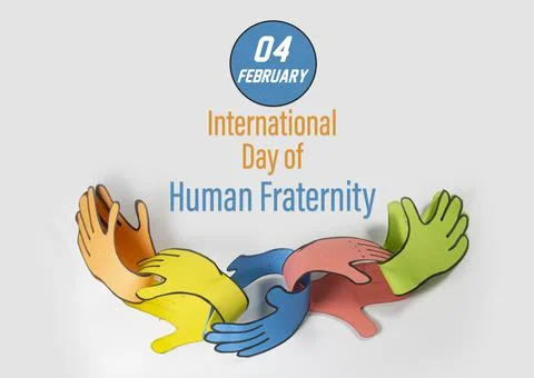 Craft of some paper made hands holding each other like a chain. creative wish Stock Illustration