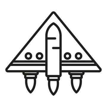 Craft spaceship icon outline vector. Space fire Stock Illustration