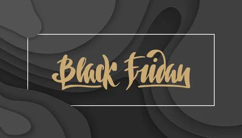 Craft style, modern calligraphy text on black background. Black friday. Stock Illustration