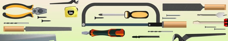 Craft table, carpentry workbench for the workshop. View from above. Vector il Stock Illustration