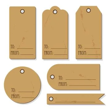 Craft tags for gift packing, present packing, seals signs Stock Illustration