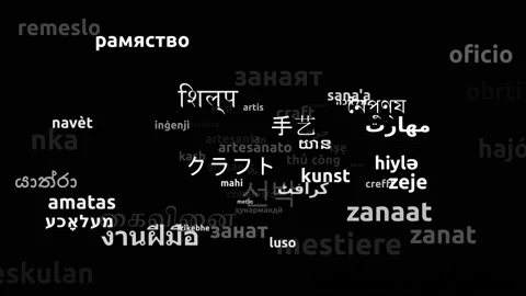 Craft Translated in 65 Worldwide Languages Endless Looping 3d Zooming Wordclo Video stock 145203543