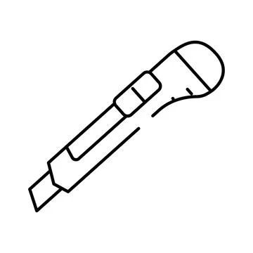Craft utility cutter tool line art icon Stock Illustration