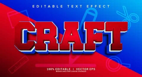 Craft vector text effect with modern style design Stock Illustration