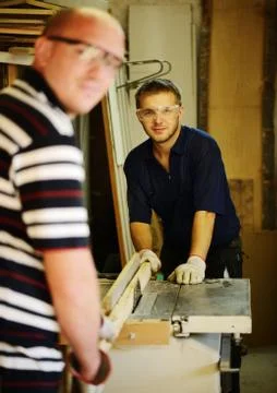 Craft worker working at workshop Foto stock