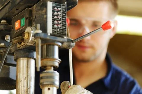 Craft worker working at workshop Foto stock