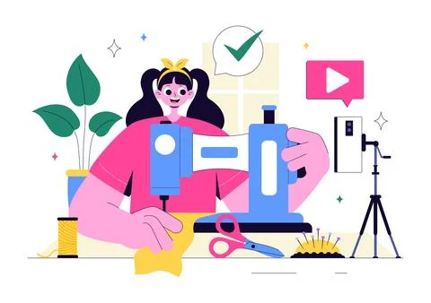 Craft Workshop Vector Illustration Featuring a DIY Class with Artist Hands .. Stock Illustration