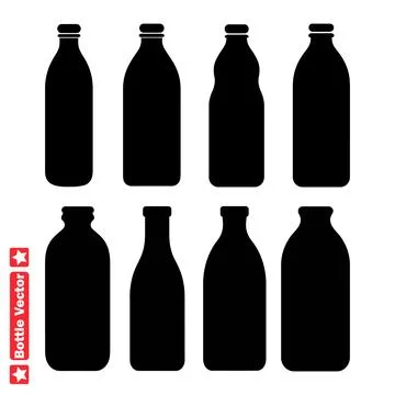 Crafted Bottle Silhouette Designs Elevate Your Visuals with Sleek Graphics Stock Illustration