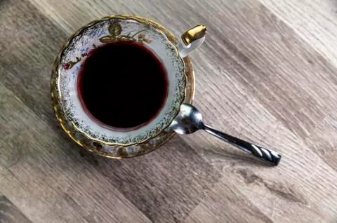 Crafted cup of tea viewed from above Stock Photos