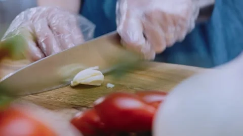 Crafted home cooking detail: browning beef in a heavy pan Video stock 342199378
