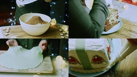 Crafted macro detail of step-by-step holiday baking composition Stock Photos