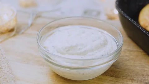 Crafted precise culinary view: showing the plated potato side dish Stock Footage 342197383