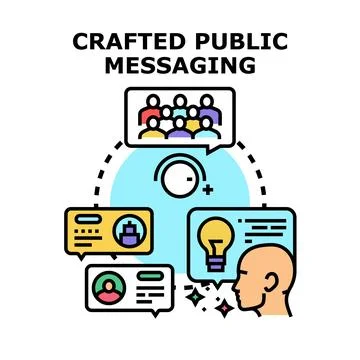Crafted public messaging reaching audience and consumers Stock Illustration