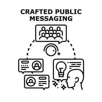Crafted public messaging reaching audience and consumers Stock Illustration