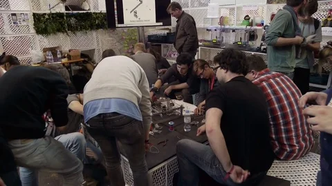 Crafting a 3D printer at maker space workshop Stock-Footage 72317534