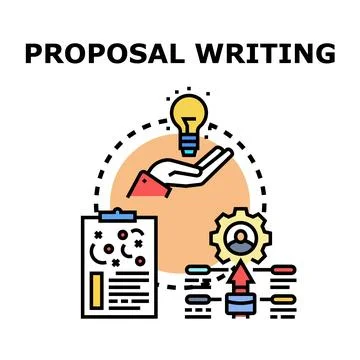 Crafting a business project proposal idea Stock Illustration