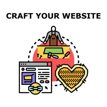 Crafting customized website creating digital online platform イラスト素材