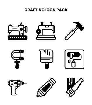 Crafting DuoTone Vector Icons Pack Stock Illustration