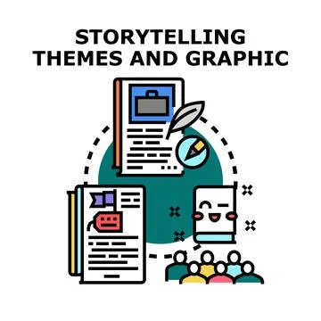 Crafting engaging narratives and sharing creative stories Stock Illustration