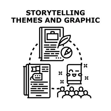 Crafting engaging narratives and sharing creative stories Stock Illustration