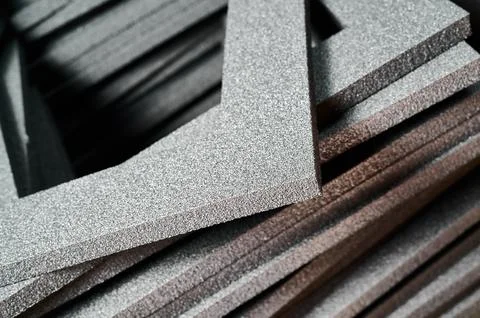 Crafting essentials for packaging: foam frames designed for gift boxes and Stock Photos