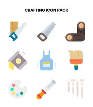 Crafting Flat Set Icons Pack イラスト素材
