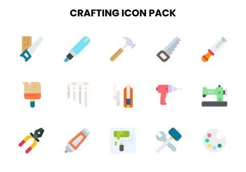 Crafting Flat Vector Icons Pack イラスト素材