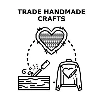 Crafting handmade goods vector concept art illustration Stock Illustration