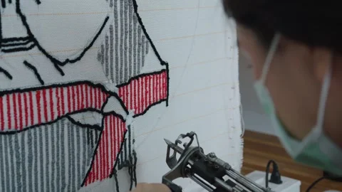 Crafting Intricate Textiles with Precision Techniques Vidéo 342281757
