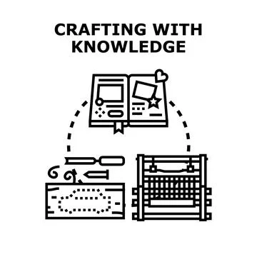 Crafting with knowledge learning creative crafting process Stock Illustration