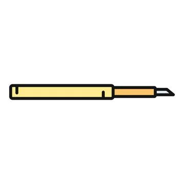 Crafting leather with carving tool cutter icon Stock Illustration