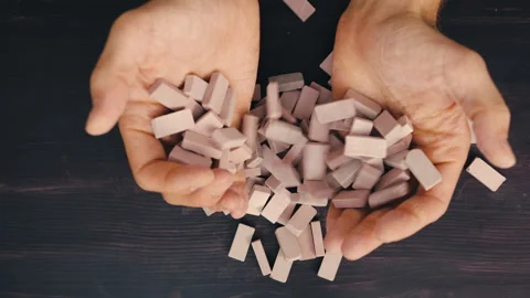 Crafting Miniature Red Bricks: A Close-Up Showcase Stock Footage 251191582