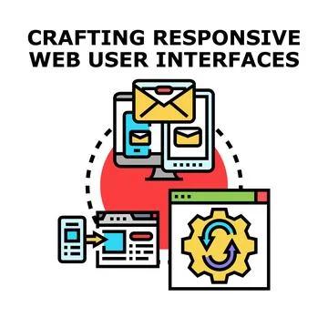 Crafting responsive web user interfaces development 库存插图