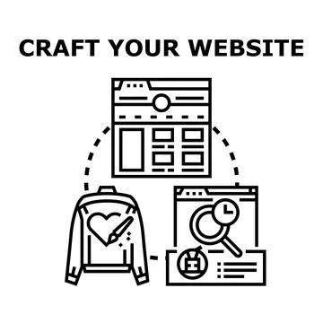 Crafting a website concept with creative development and seo Stockillustratie