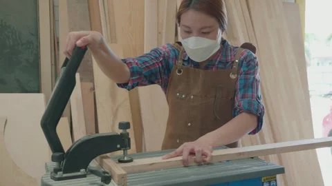 Crafting Wood Projects with Precision and Care Stock Footage 327577920