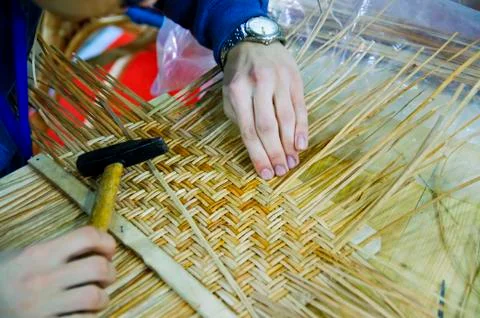 Crafting work of basketry Stock Photos