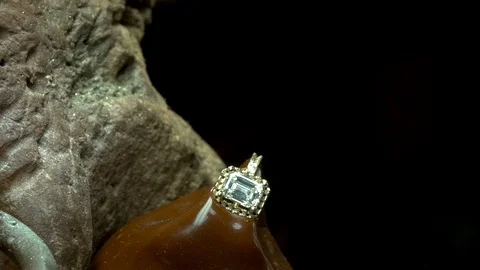 Craftman making diamond ring. Diamond ring product in craftman workshop Stock Footage 118724039