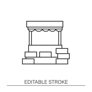 Crafts stand line icon Stock Illustration