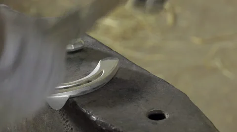 A craftsman farrier replace horseshoes Video stock 62478869