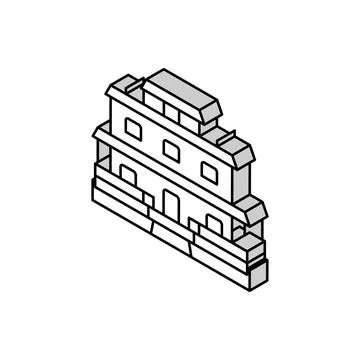 Craftsman house isometric icon vector illustration Illustrazione stock
