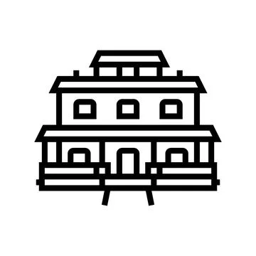 Craftsman house line icon vector illustration Stock Illustration