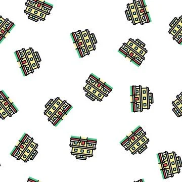 Craftsman house vector seamless pattern イラスト素材