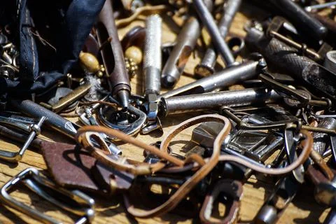 Craftsman leather tools 写真素材