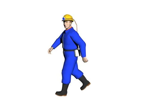 Craftsman in overalls with hard hat Stock Illustration