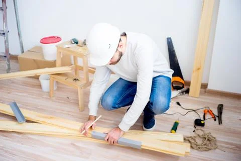 Craftsman with a pencil Stock Photos