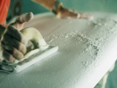 Craftsman Sands Shapes Builds Handmade Surfboad 4K Stock Video Footage Stock Footage