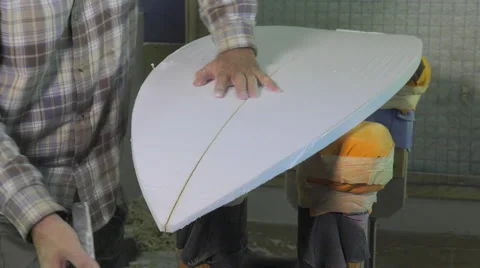 Craftsman shaper of surfboards Stock Footage 62462942