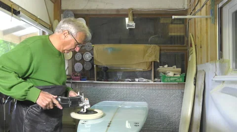 Craftsman shaper of surfboards Video stock 62463108