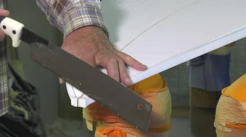 Craftsman shaper of surfboards Stock Footage 62463174