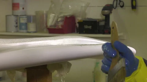 Craftsman shaper of surfboards Stock Footage 62463304